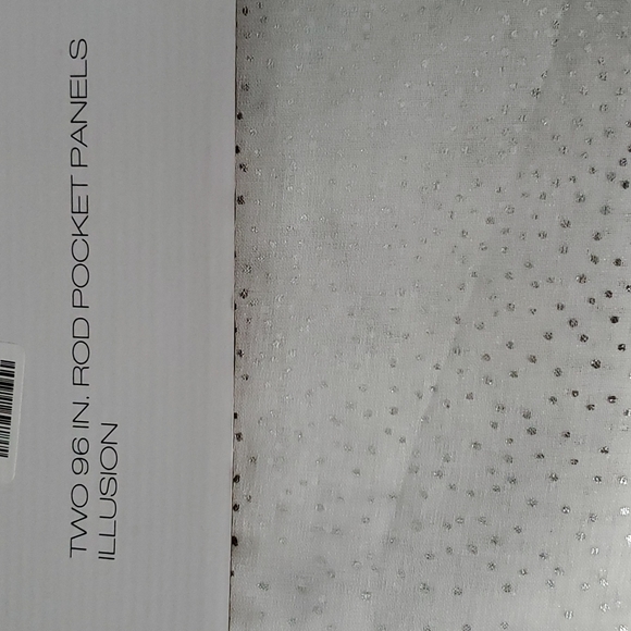 DKNY 2pc Dots Silver Rod Pocket Panels Curtain 50"X 96" - Picture 2 of 3